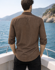 Men’s Rust Striped Casual Shirt