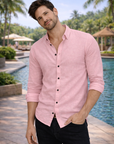 Men's Sage Green Premium Linen-Blend Shirt