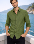Men’s Rust Striped Casual Shirt