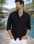 Men's Sage Green Premium Linen-Blend Shirt