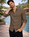 Men's Sage Green Premium Linen-Blend Shirt