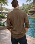 Men's Sage Green Premium Linen-Blend Shirt