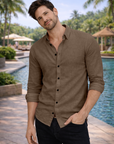Men's Sage Green Premium Linen-Blend Shirt