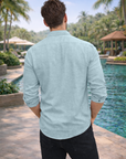 Men's Sage Green Premium Linen-Blend Shirt