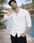 Men's Sage Green Premium Linen-Blend Shirt