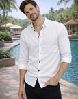 Men's Sage Green Premium Linen-Blend Shirt