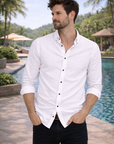 Men's Sage Green Premium Linen-Blend Shirt