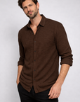 Men’s Teal Waffle-Knit Textured Shirt
