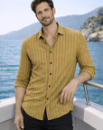 Men’s Rust Striped Casual Shirt